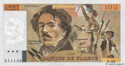 100 Francs DELACROIX modifié Fauté FRANCIA  1985 F.69.09 MBC+