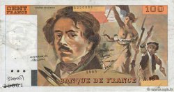 100 Francs DELACROIX modifié Fauté FRANCE  1985 F.69.09 TTB