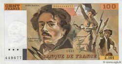 100 Francs DELACROIX modifié FRANKREICH  1985 F.69.09 fVZ