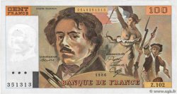 100 Francs DELACROIX modifié FRANKREICH  1986 F.69.10 VZ+
