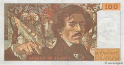 100 Francs DELACROIX modifié Fauté FRANCE  1986 F.69.10 TTB+