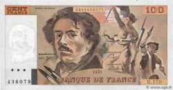 100 Francs DELACROIX imprimé en continu FRANCE  1991 F.69bis.03a1b SPL