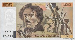 100 Francs DELACROIX imprimé en continu FRANCE  1990 F.69bis.02d pr.SUP