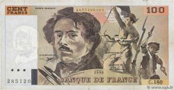 100 Francs DELACROIX imprimé en continu FRANCE  1990 F.69bis.02d TB