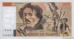 100 Francs DELACROIX imprimé en continu FRANCE  1991 F.69bis.03b2 pr.SUP