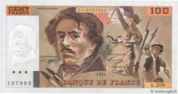 100 Francs DELACROIX imprimé en continu FRANCE  1993 F.69bis.05 SUP+