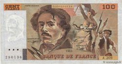 100 Francs DELACROIX imprimé en continu FRANCE  1993 F.69bis.05 TB