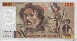 100 Francs DELACROIX imprimé en continu FRANCE  1993 F.69bis.07 TTB