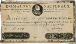90 Livres Faux FRANCE  1790 Ass.08x