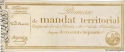 250 Francs sans série Vérificateur FRANCE  1796 Ass.61v