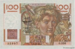 100 Francs JEUNE PAYSAN filigrane inversé FRANCIA  1953 F.28bis.03 EBC+