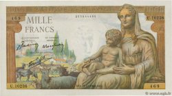 1000 Francs DÉESSE DÉMÉTER FRANKREICH  1943 F.40.40 fST+