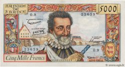5000 Francs HENRI IV FRANKREICH  1957 F.49.02 fST