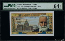 5 Nouveaux Francs VICTOR HUGO FRANCE  1963 F.56.14 UNC