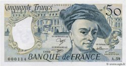 50 Francs QUENTIN DE LA TOUR Petit numéro FRANCE  1990 F.67.16A59 pr.NEUF