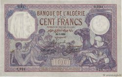 100 Francs ALGERIA  1928 P.081b XF