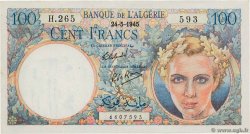 100 Francs Starfel Non émis ALGERIEN  1945 P.115 VZ+