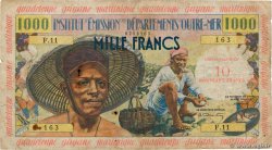 10 Nouveaux Francs sur 1000 Francs Pêcheur FRENCH ANTILLES  1960 P.02 VG