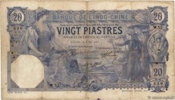 20 Piastres FRENCH INDOCHINA  1917 P.038b VG