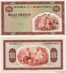 1000 Francs Épreuve MARTINIQUE  1943 P.21s SPL+