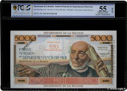 100 NF sur 5000 Francs Schoelcher Spécimen ISOLA RIUNIONE  1967 P.56as AU+
