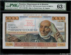 100 NF sur 5000 Francs Schoelcher REUNION  1971 P.56b UNC-