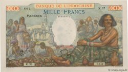 1000 Francs TAHITI  1953 P.15b q.FDC