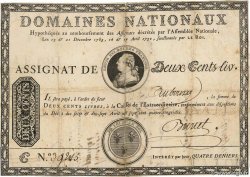 200 Livres avec coupons FRANCE  1790 Ass.01b