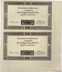 25 Livres Planche FRANKREICH  1793 Ass.43a-p