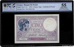 5 Francs FEMME CASQUÉE  FRANCIA  1918 F.03.02
