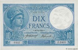 10 Francs MINERVE  FRANCE  1916 F.06.01