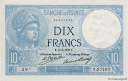 10 Francs MINERVE  FRANCE  1927 F.06.12