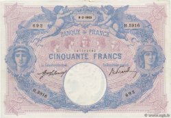 50 Francs BLEU ET ROSE  FRANCE  1915 F.14.28