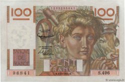 100 Francs JEUNE PAYSAN filigrane inversé FRANCIA  1952 F.28bis.01 EBC