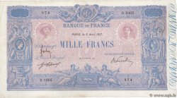 1000 Francs BLEU ET ROSE FRANCIA  1917 F.36.31 BC+