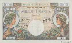1000 Francs COMMERCE ET INDUSTRIE FRANCIA  1944 F.39.10 q.FDC