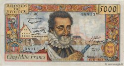 5000 Francs HENRI IV FRANCE  1957 F.49.04 F