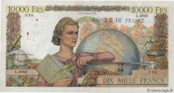 10000 Francs GÉNIE FRANÇAIS FRANCE  1953 F.50.63 VF-