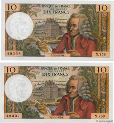10 Francs VOLTAIRE Consécutifs FRANCE  1972 F.62.54 NEUF