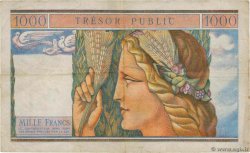 1000 Francs TRÉSOR PUBLIC FRANCIA  1955 VF.35.01 MBC