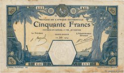 50 Francs GRAND-BASSAM FRENCH WEST AFRICA Grand-Bassam 1924 P.09Db MB
