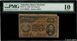 20 Centavos ARGENTINIEN  1884 P.007a GE