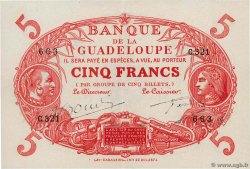 5 Francs Cabasson rouge GUADELOUPE  1945 P.07e AU