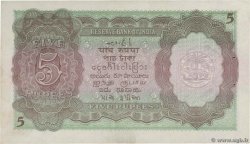 5 Rupees INDIA  1943 P.018b XF-