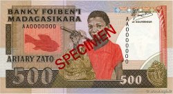 500 Francs - 100 Ariary Spécimen MADAGASCAR  1988 P.071s UNC-