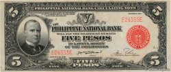 5 Pesos PHILIPPINEN  1937 P.057 SS