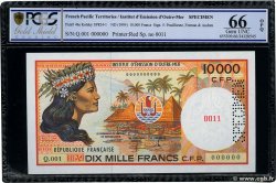 10000 Francs Spécimen POLYNESIA, FRENCH OVERSEAS TERRITORIES  1997 P.04bs UNC