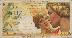 20 NF sur 1000 Francs Union Française ISOLA RIUNIONE  1971 P.55b MB