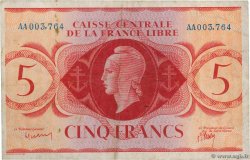 5 Francs Petit numéro SAINT PIERRE ET MIQUELON  1943 P.10 pr.TTB