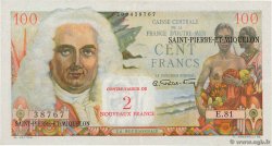 2 NF sur 100 Francs La Bourdonnais SAINT PIERRE ET MIQUELON  1960 P.32 pr.SUP